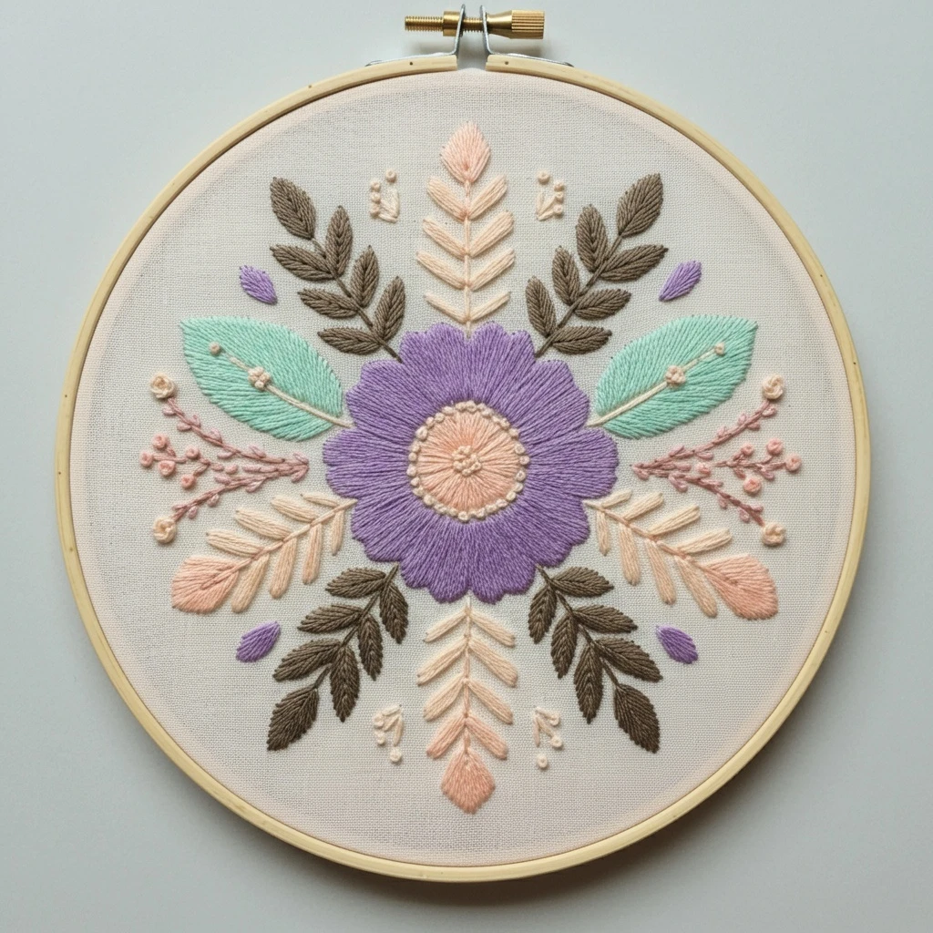 Floral & Foliage Embroidery Hoop Art