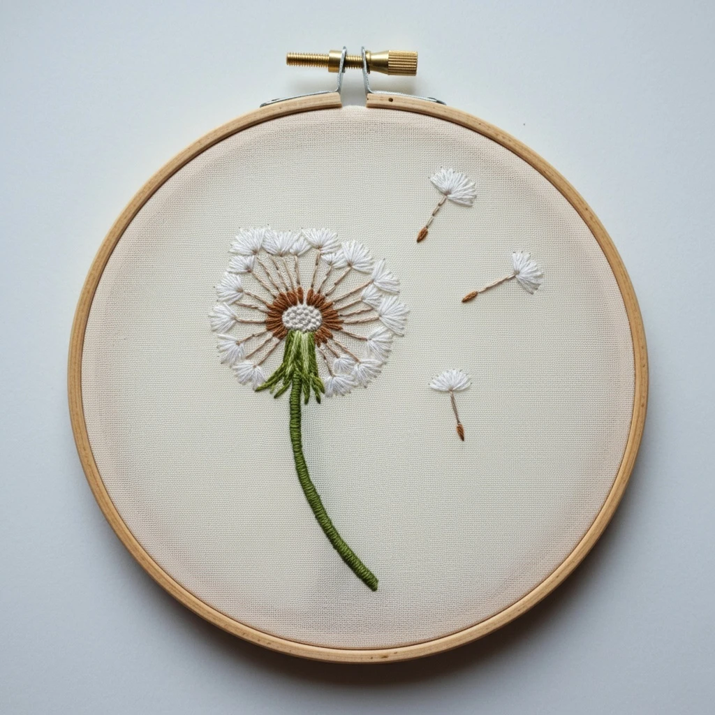 Dandelion Wish Embroidery Design