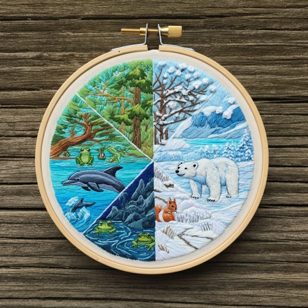 Embroidered Seasons & Wildlife Wheel