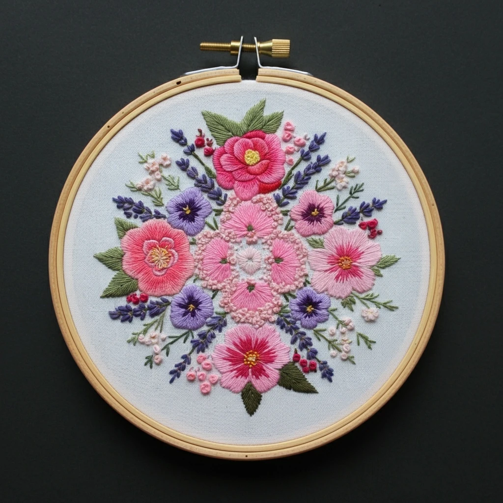 Springtime Bloom  Pink & Purple Floral Medallion