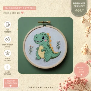 Main preview of adorable tardigrade cute creature hand embroidery pattern showing nature in a hand stitched hoop art design
