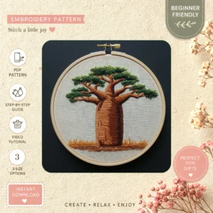Main preview of bamboo forest nature's whispering hand embroidery pattern showing forest and nature in a hand stitched hoop art design