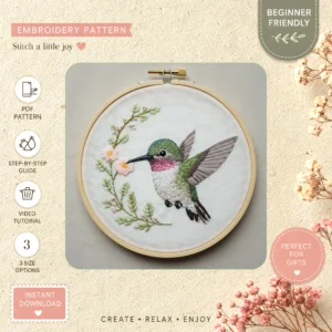 Main preview of bird nature's charm those hand embroidery pattern showing bird, birds, and nature in a hand stitched hoop art design