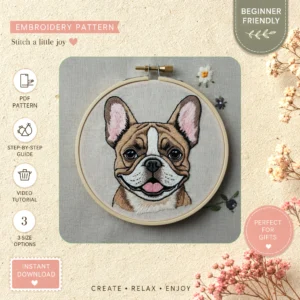 Main preview of chihuahua cute puppy adorable hand embroidery pattern showing chihuahua cute puppy adorable in a hand stitched hoop art design