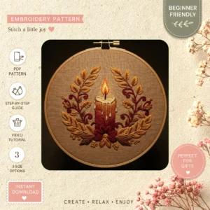 Main preview of floral elegant nature showcases hand embroidery pattern showing floral and nature in a hand stitched hoop art design