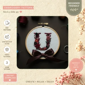 Main preview of floral hopeful flowers nature hand embroidery pattern showing birds, flowers, floral, bouquet, and leaves in a hand stitched hoop art design
