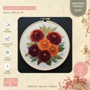Main preview of floral mandala celebrate nature hand embroidery pattern showing floral, garden, nature, and home in a hand stitched hoop art design