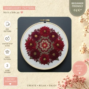 Main preview of floral timeless decor discover hand embroidery pattern showing floral, nature, and home in a hand stitched hoop art design