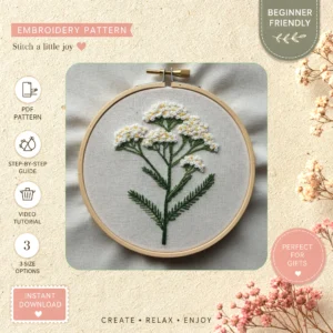 Main preview of floral tree nature inspired crafting craft hand embroidery pattern showing floral, leaves, tree, and nature in a hand stitched hoop art design