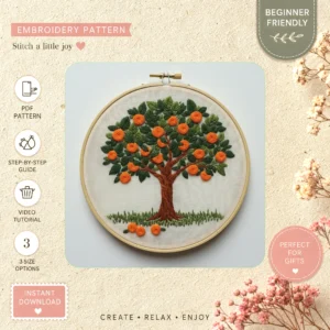 Main preview of nature's blossom celebrate spring flowering hand embroidery pattern showing flowers, floral, blossom, tree, and nature in a hand stitched hoop art design