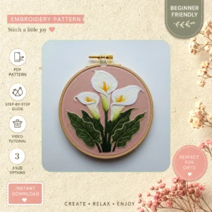 Main preview of nature's bouquet floral next hand embroidery pattern showing flowers, floral, and bouquet in a hand stitched hoop art design