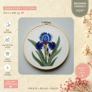 Main preview of nature's palette floral nature hand embroidery pattern showing floral, wildflowers, garden, nature, and home in a hand stitched hoop art design