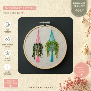 Main preview of spring flower season stitches hand embroidery pattern showing flower, flowers, and nature in a hand stitched hoop art design