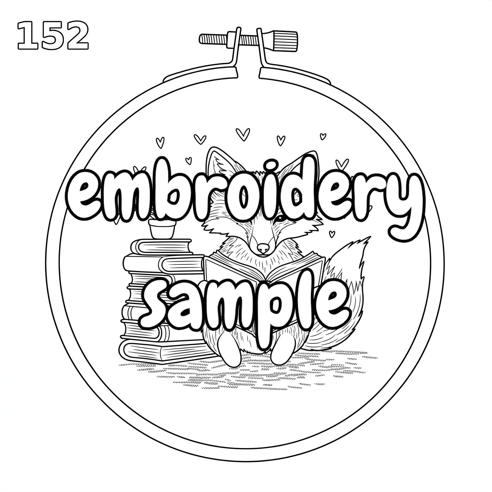 Hand Embroidery Pattern: Fox Reading Book - Downloadable PDF for Hoop Art - Image 2