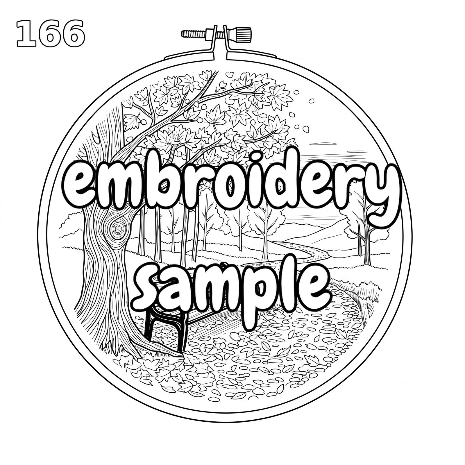 Autumn Park Hand Embroidery Pattern: Stitch a Cozy Scene with Trees, Bench and Fall Colors - Downloadable PDF Hoop Art - Image 2