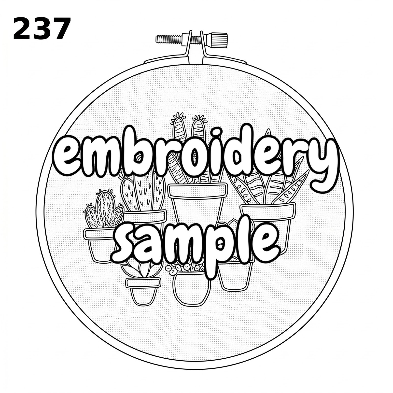 Cactus and Floral Hand Embroidery Pattern: Nature Inspired Hoop Art - Downloadable PDF - Image 2