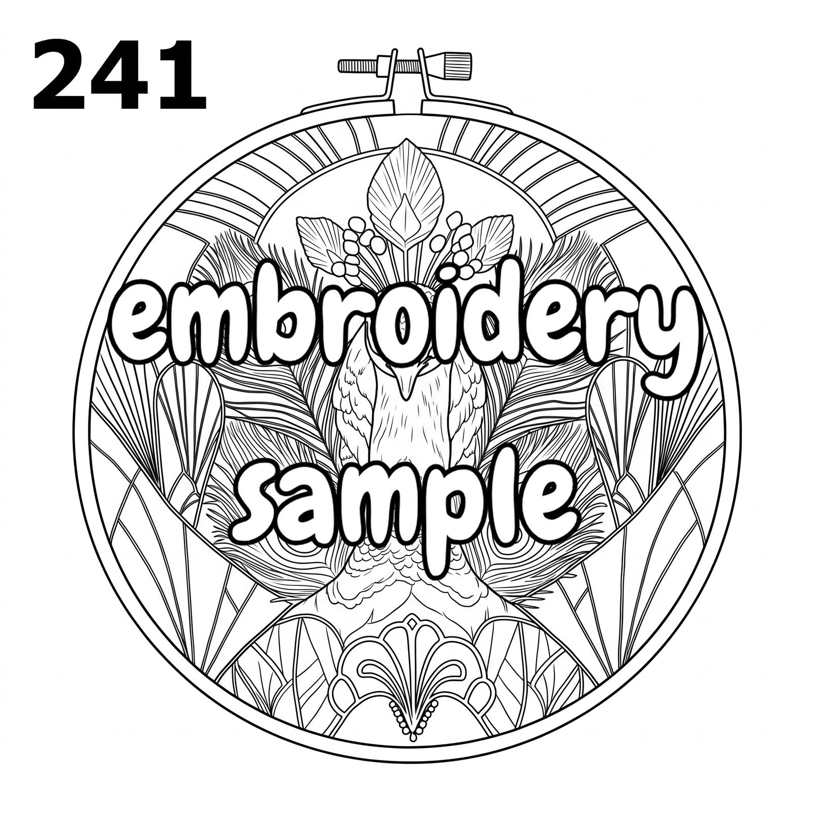 Specific Theme Hand Embroidery Pattern: Peacock Design with Gold Thread and Feathers - Downloadable PDF Hoop Art - Image 2
