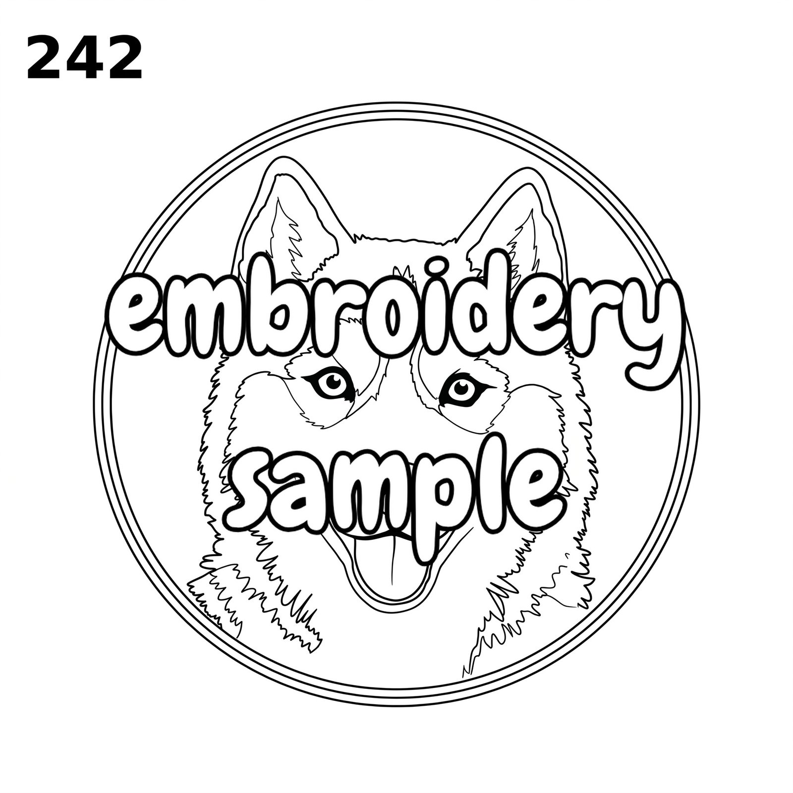 Husky Hoop Art Embroidery Pattern: Stitch a Happy Husky Design for Downtime - Downloadable PDF Hand Embroidery - Image 2