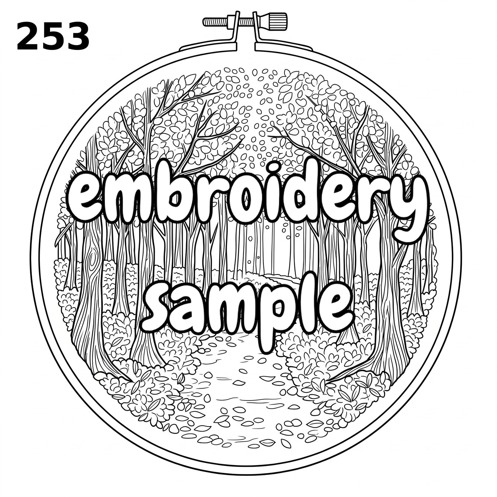 Autumn Forest Hand Embroidery Pattern: Stitch a cozy woodland scene with fall foliage - downloadable PDF hand embroidery pattern - Image 2