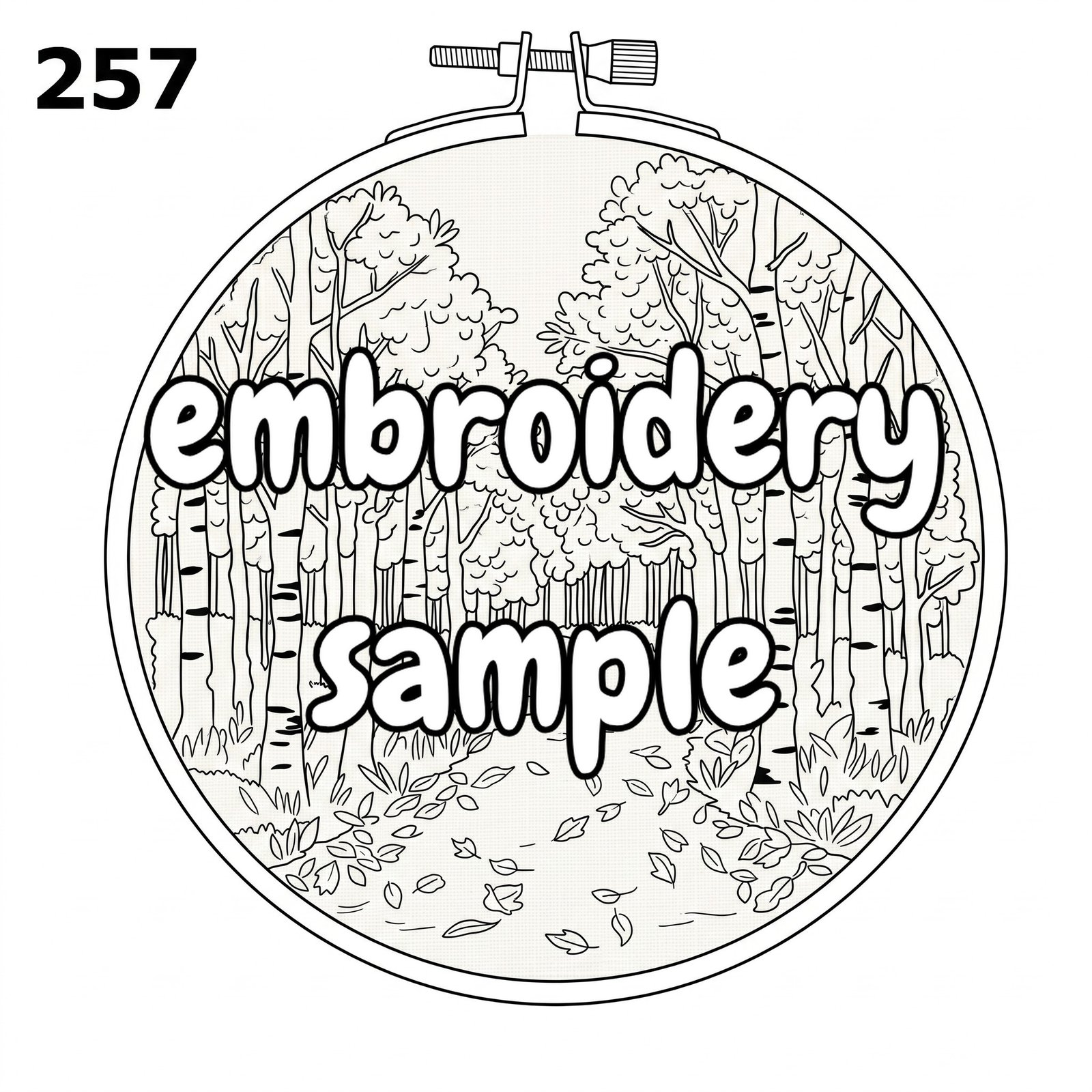 Autumnal Forest Hand Embroidery Pattern: Stitch a cozy fall scene with towering trees and vibrant foliage - downloadable PDF hand - Image 2