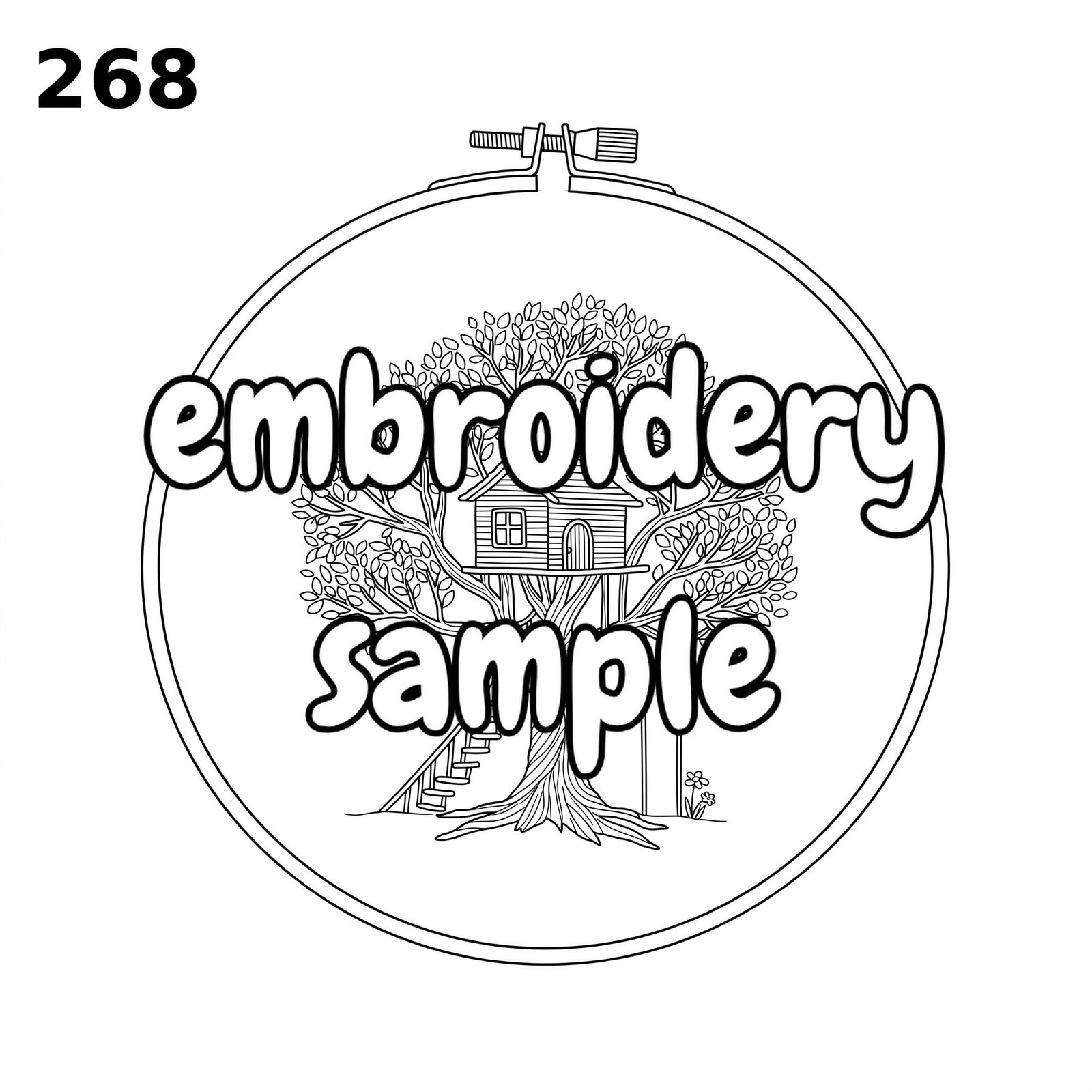 Embroidery Design Pattern: Nature's Tree and Cottage Scene - Downloadable PDF Hand Embroidery - Image 2