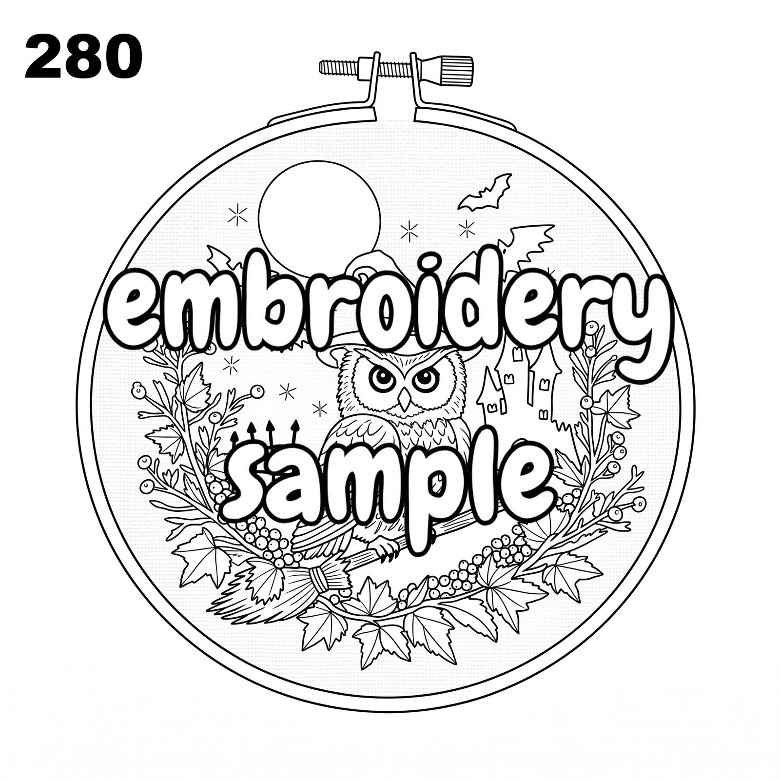 Halloween Owl Hoop Art Embroidery Pattern - Downloadable PDF Hand Embroidery - Image 2