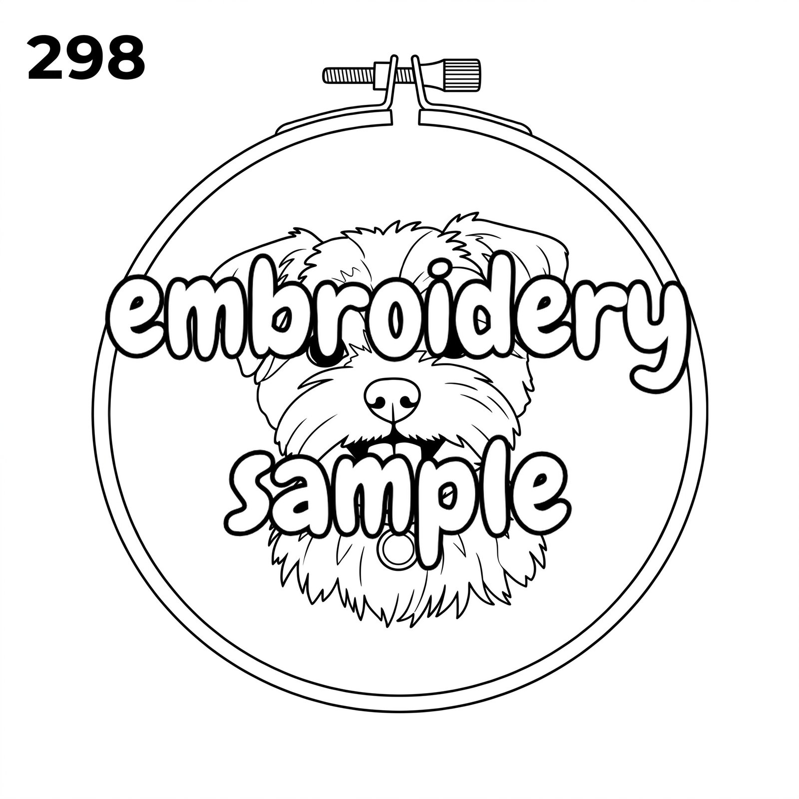 Charming Shih Tzu Hand Embroidery Pattern: Stitch a Cute Canine Companion with a Red Collar and Tongue - Downloadable PDF - Image 2