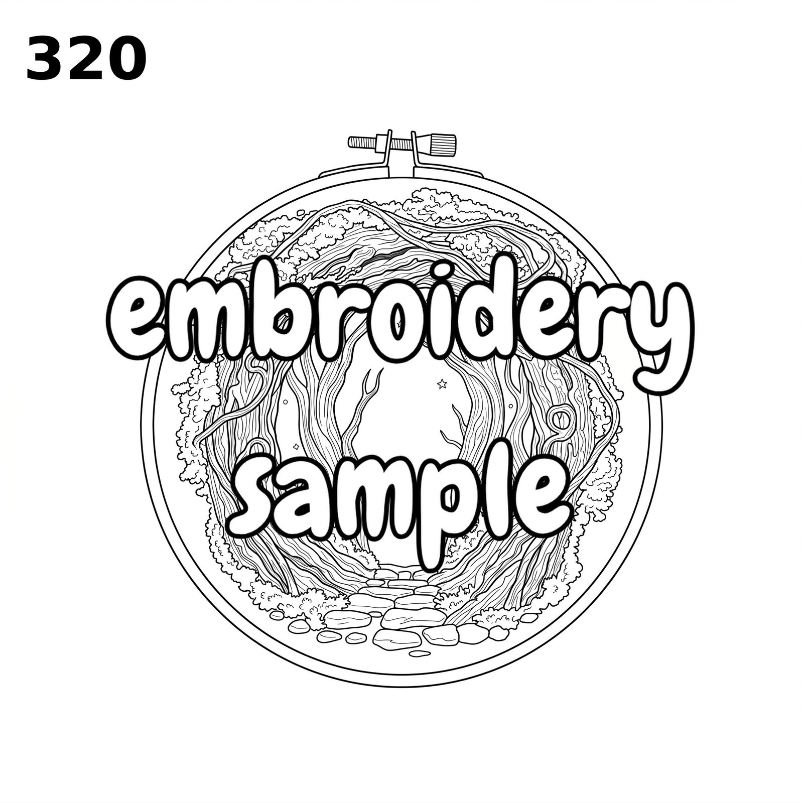 Whimsical Mushroom Fairytale Hoop Art Embroidery Pattern: Stitch a Magical Scene with Enchanted Forest Trees, Moonlit Path and Glowing - Image 2