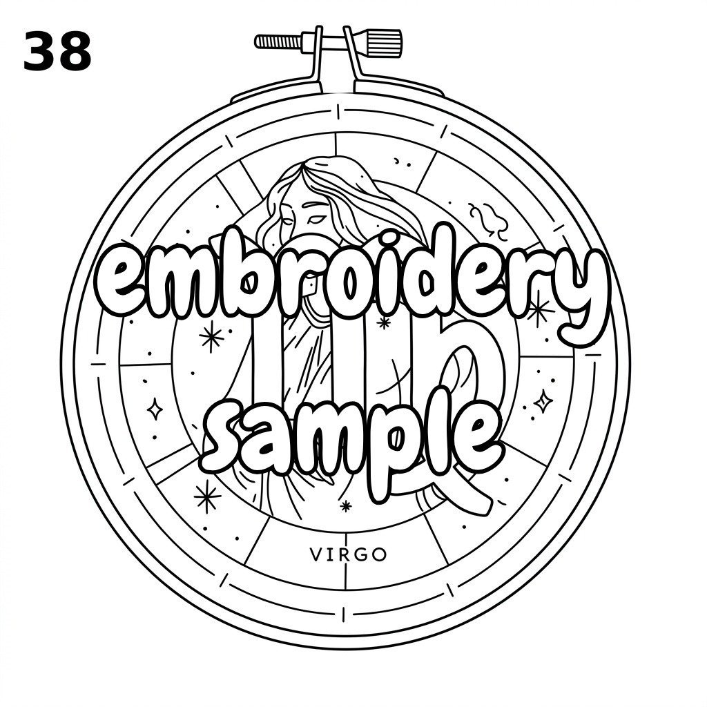 Zodiac Sign Embroidery Pattern: Stitch Your Own Astrological Design - Downloadable PDF - Image 2