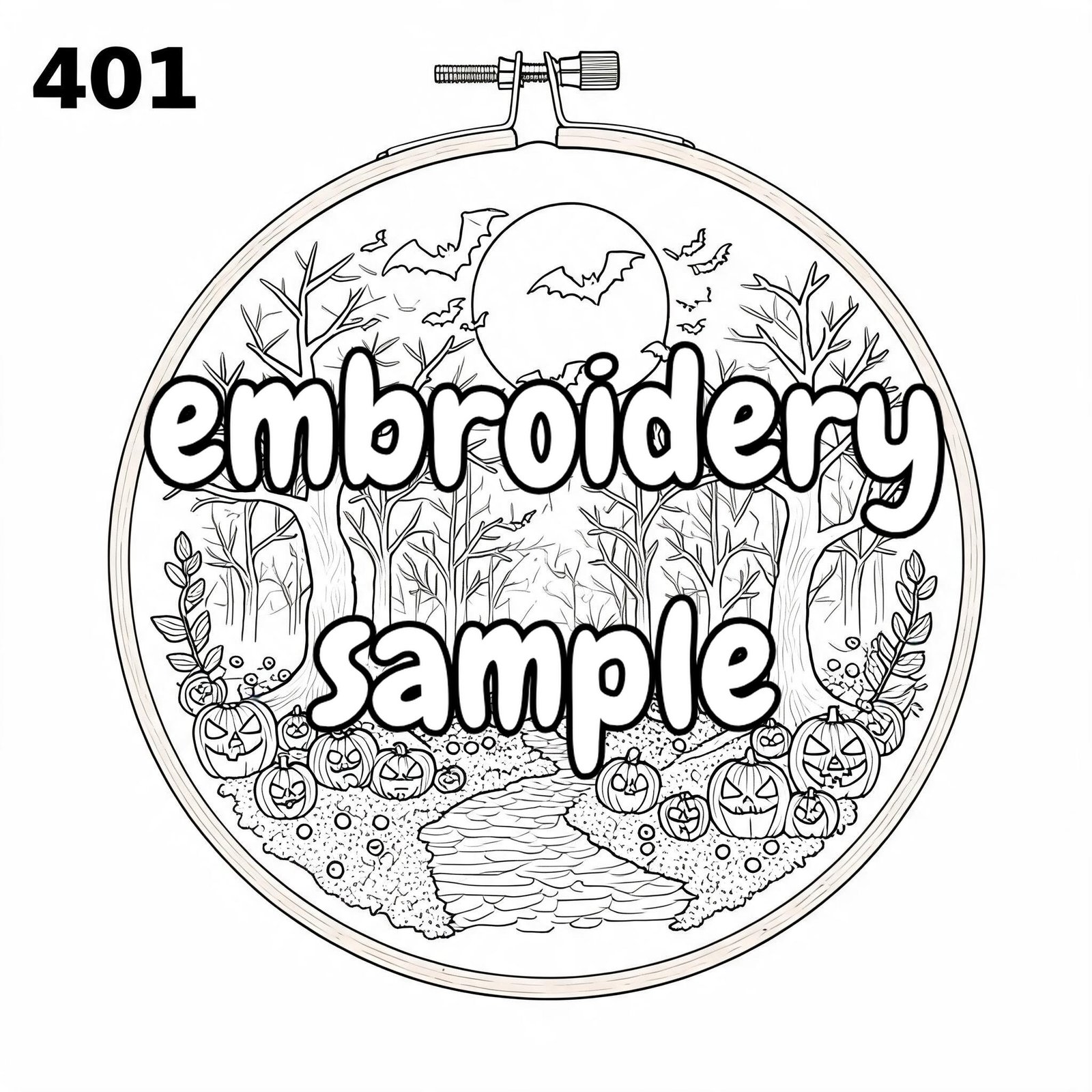 Autumn Halloween Embroidery Pattern | Downloadable PDF Hand Embroidery - Image 2