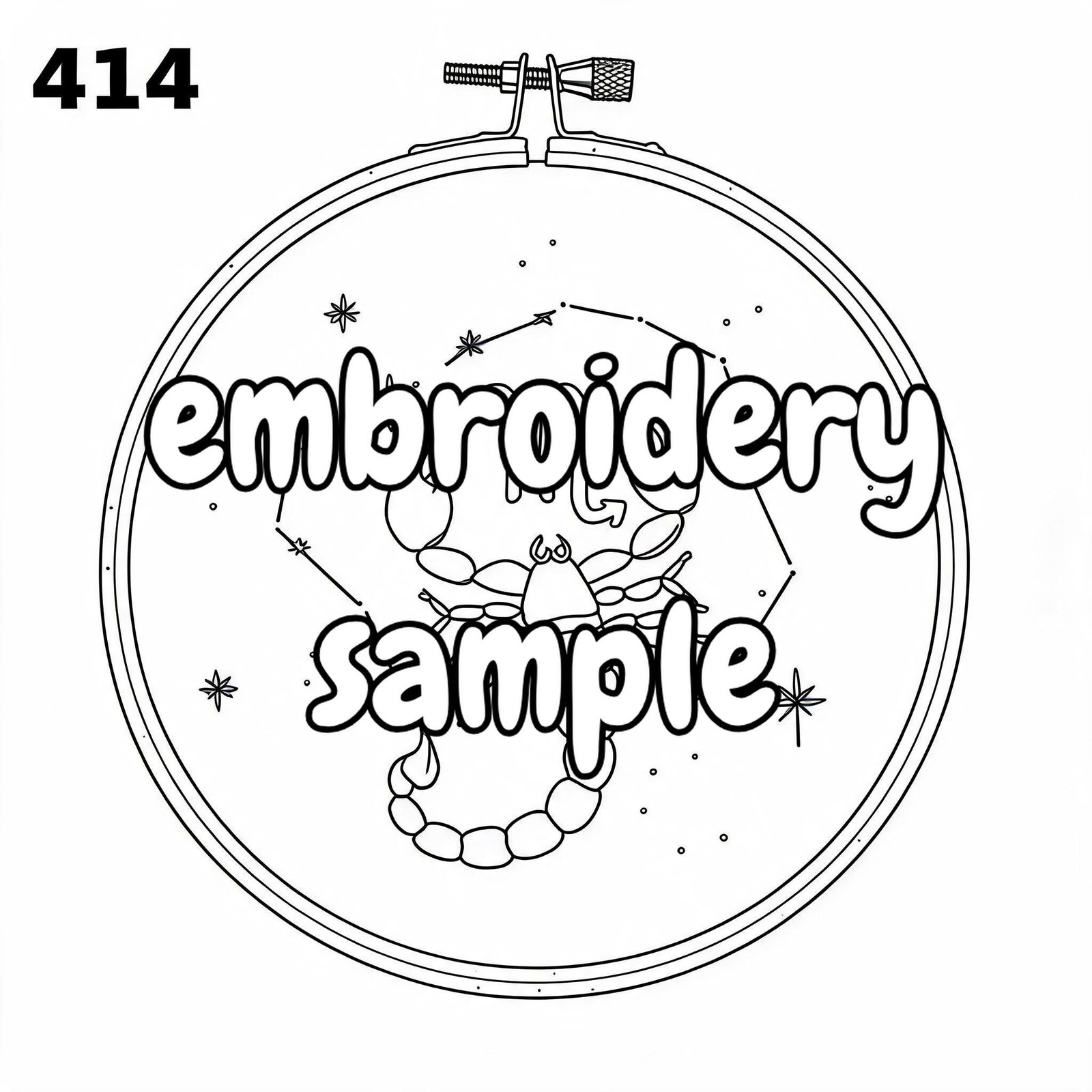 Astrological Scorpio Hand Embroidery Pattern: Embroidery PDF with Zodiac Sign, Planets and Stars - Image 2