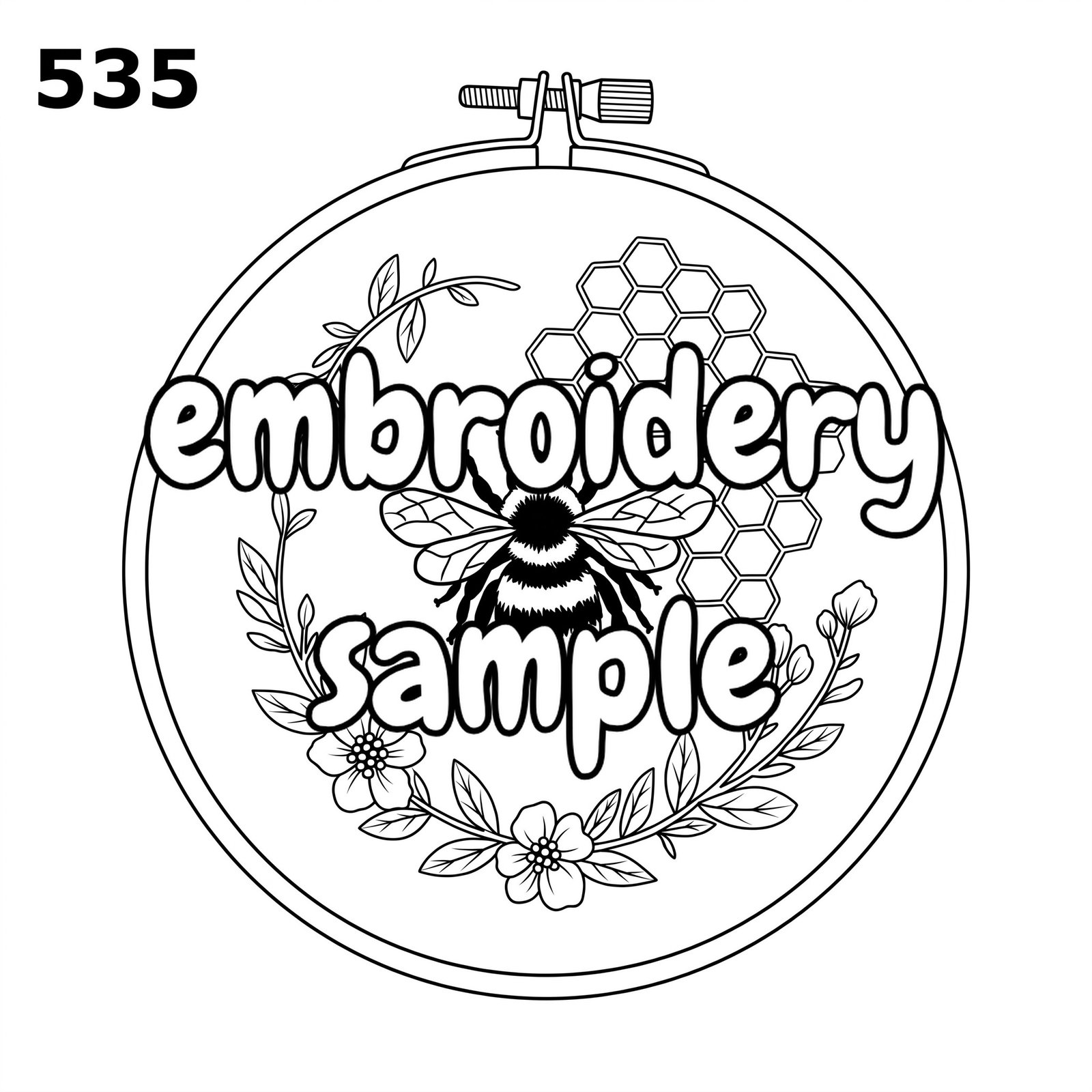 Bee and Flower Hoop Art Embroidery Pattern: Create Your Own Nature-Inspired Design - Downloadable PDF Hand Embroidery - Image 2