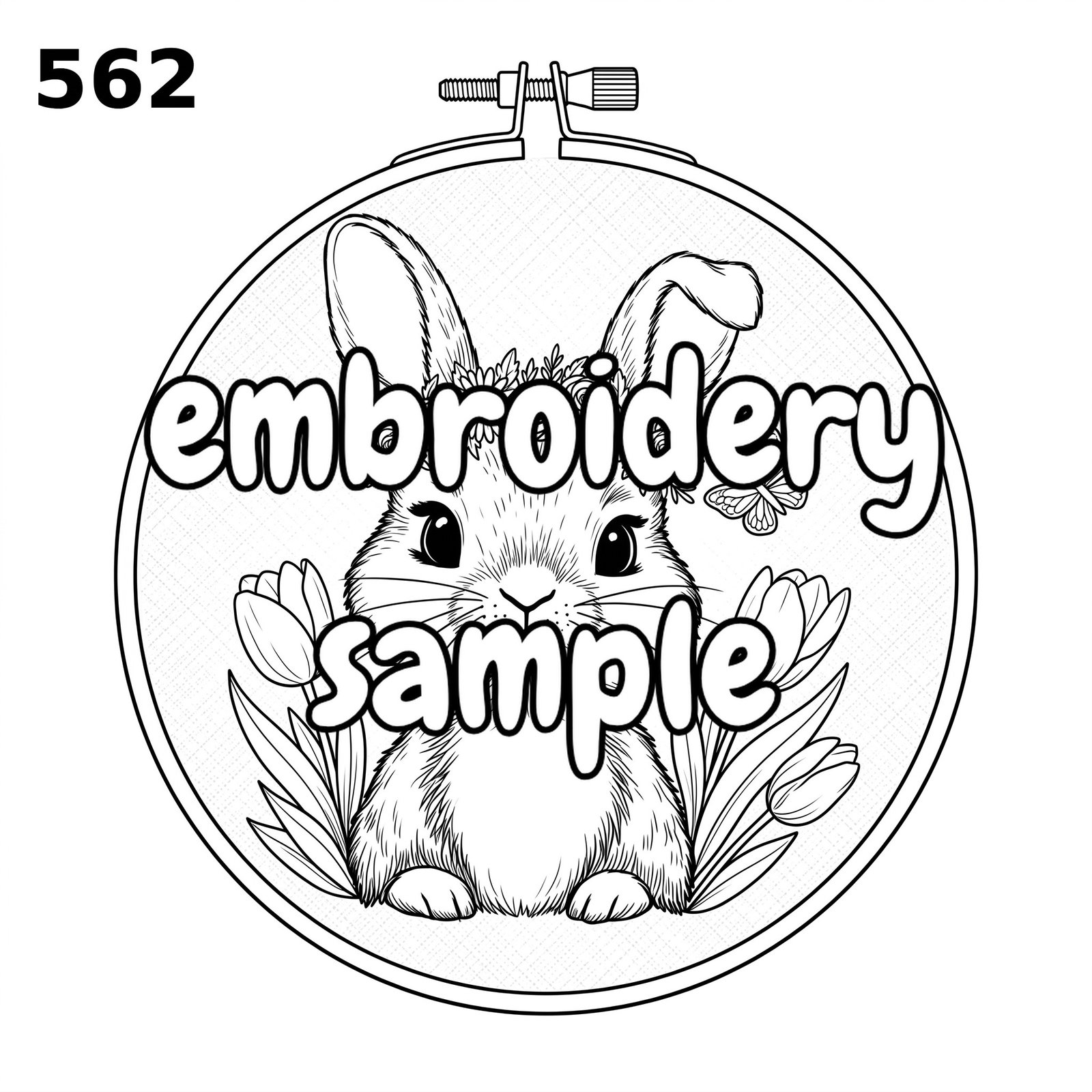 Charming Bunny Hand Embroidery Pattern: Whimsical Spring Design - Image 2