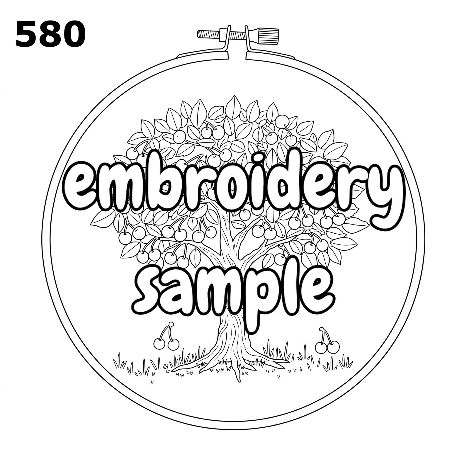 Cherry Tree Hand Embroidery Pattern: Stitch a Nature Scene with Fruit and Leaves - Downloadable PDF - Image 2