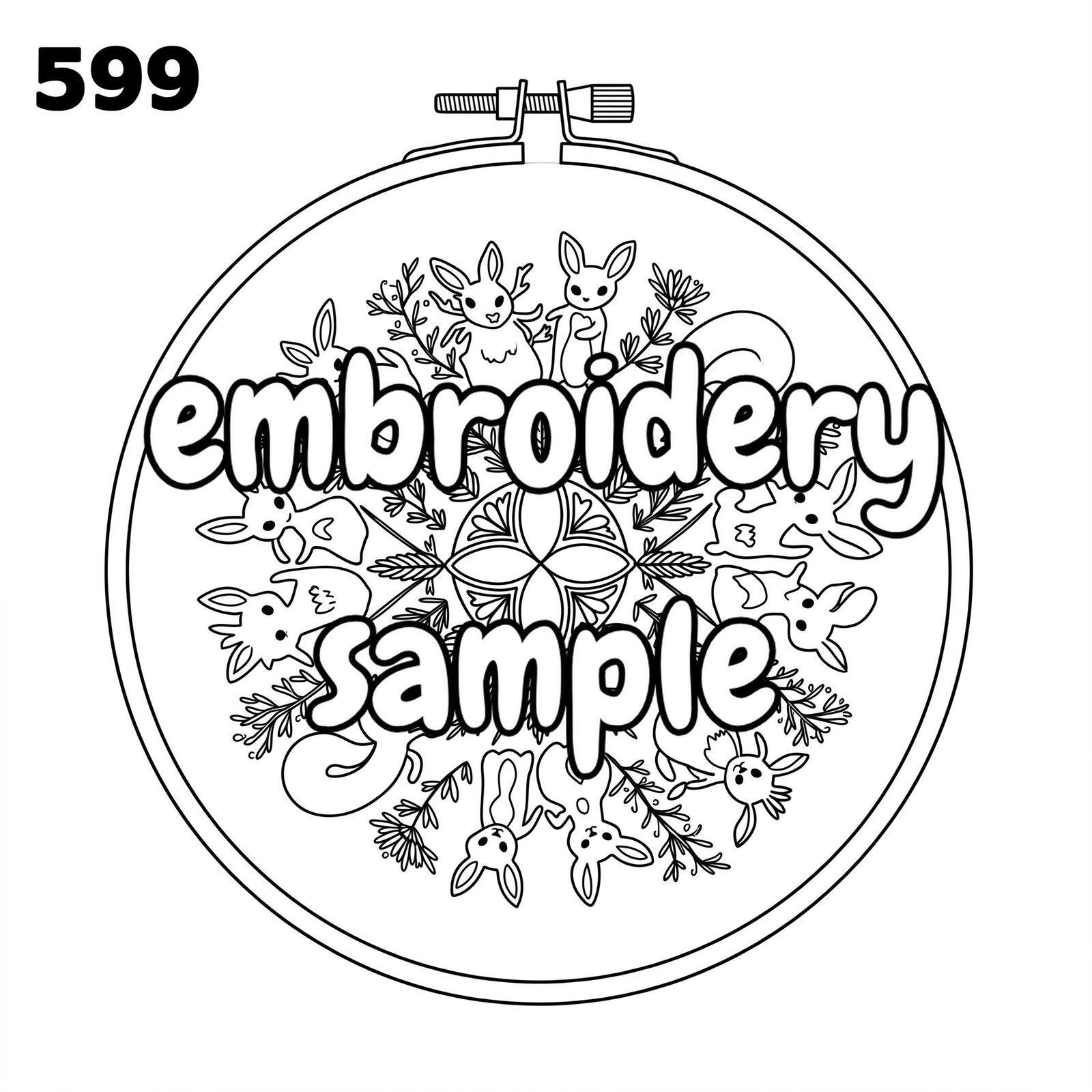 Floral & Animal Embroidery Pattern: Stitch a Cozy Scene with Bunny, Squirrels, Birds and Flowers - Downloadable PDF - Image 2