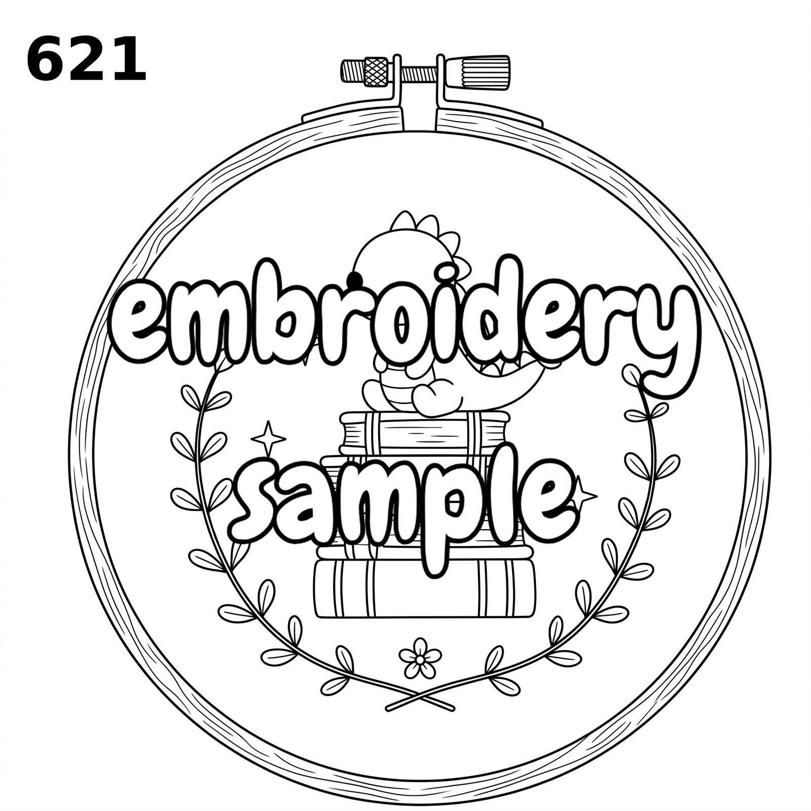 Nature's Librarian: Hand Embroidery Pattern - Downloadable PDF for Hoop Art Featuring a Turtle, Library Books and Cross-Stitch - Image 2