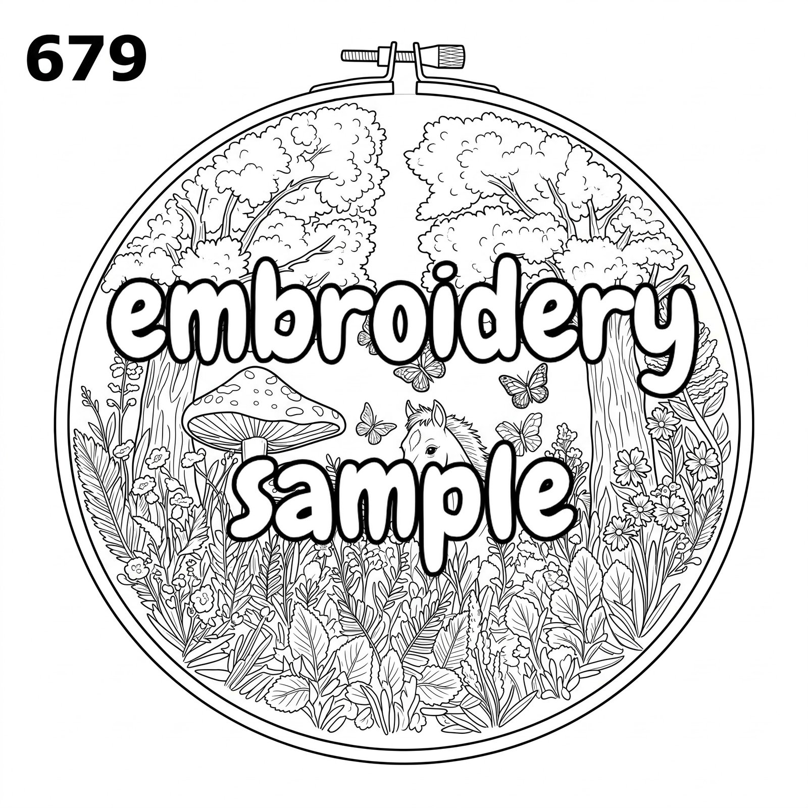 Woodland Wonder Embroidery Pattern: Stitch a Cozy Scene with Butterflies, Flowers and a Frog in a Hoop Art - Downloadable PDF Hand - Image 2