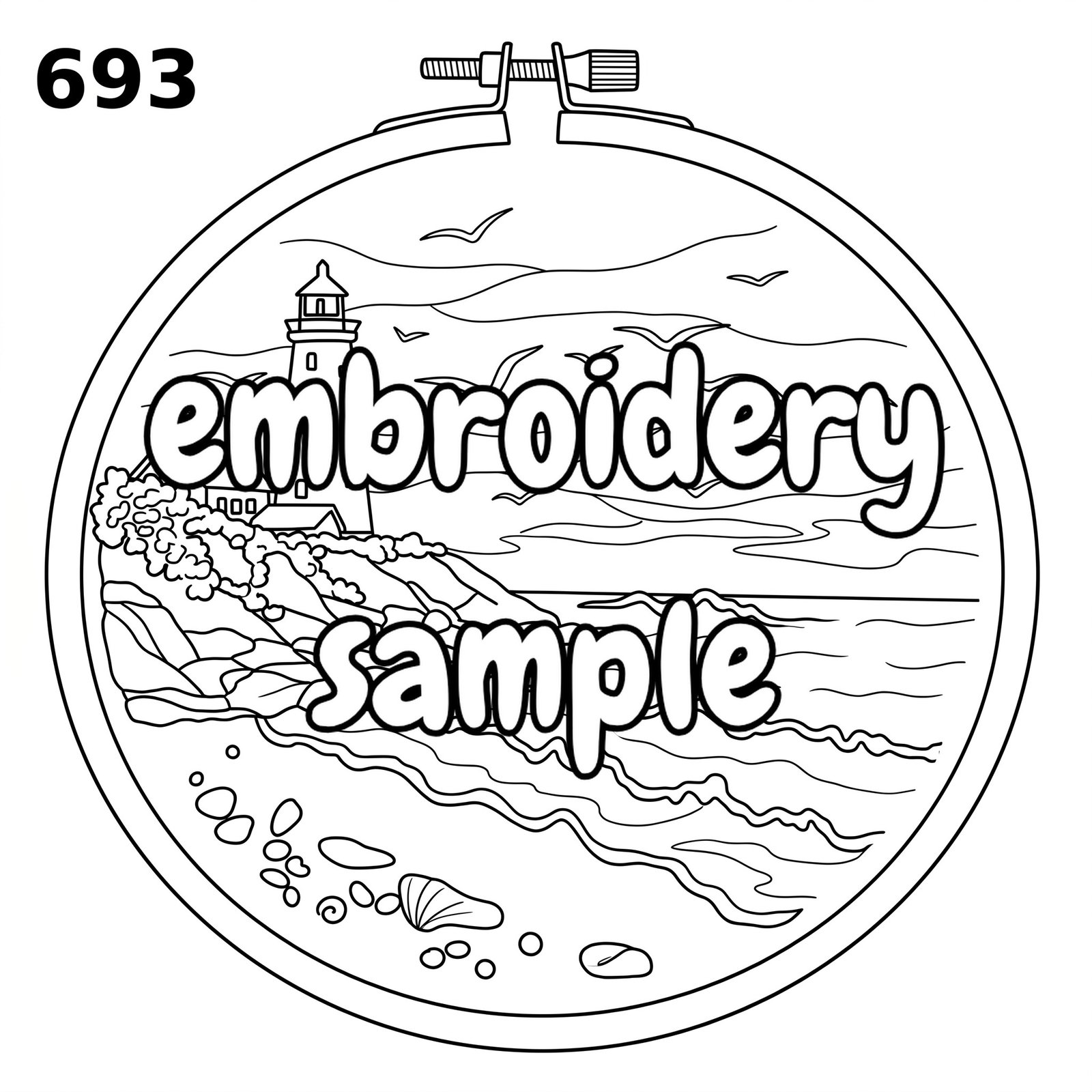 Coastal Charm Hand Embroidery Pattern: Capture the Scenic Beauty of a Lighthouse Sunset at Sea - Downloadable PDF - Image 2