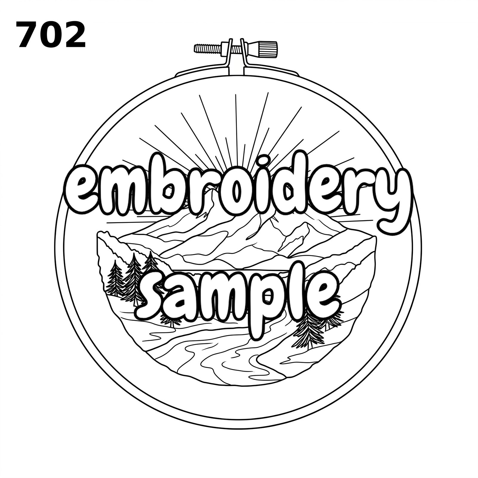 Sunrise Mountain Embroidery Pattern: Hand Embroidery Design for Hoop Art - Image 2