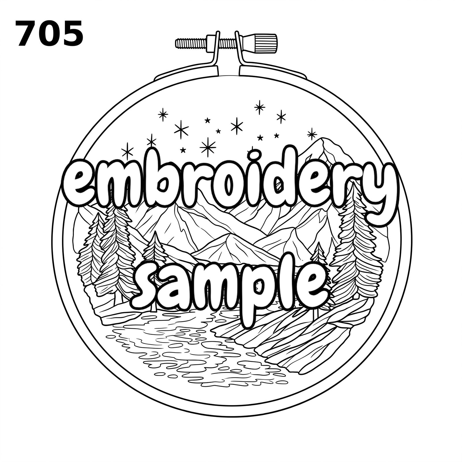 Mountain Meadow Hand Embroidery Pattern: Stitch a Scenic Nature Picture in a Hoop Art - Image 2