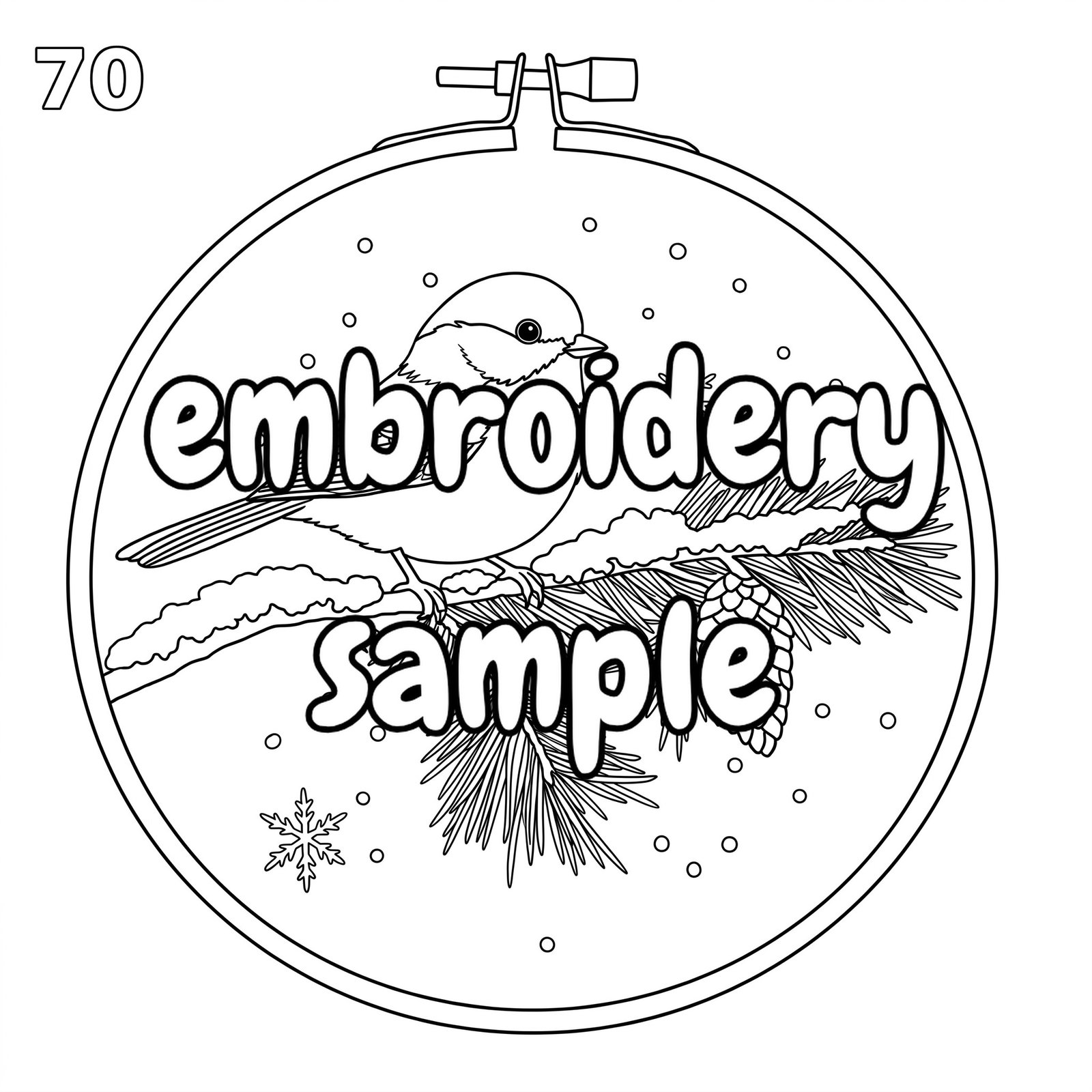 Winter Bird and Pinecone Embroidery Pattern: Downloadable PDF for Hand Embroidery Hoop Art - Image 2