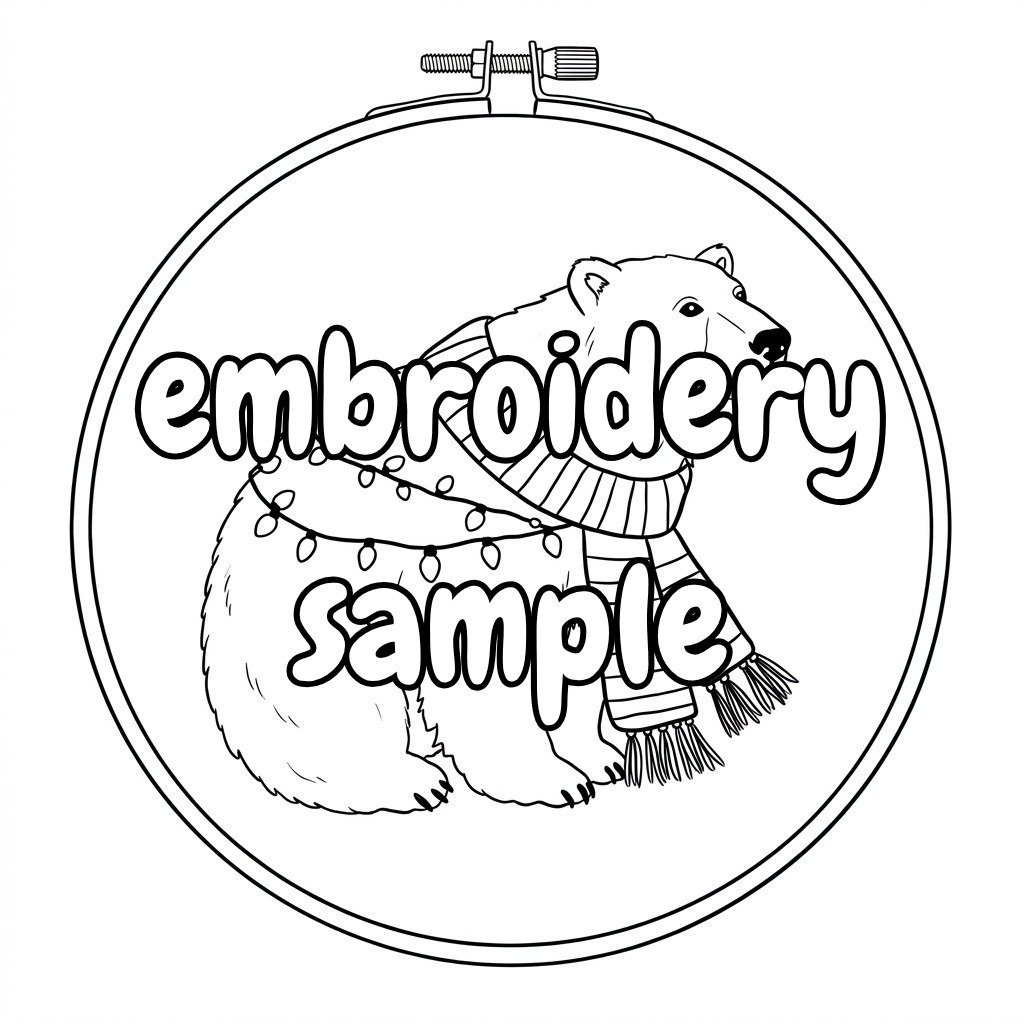 Polar Bear Scarf Embroidery Pattern - Image 2