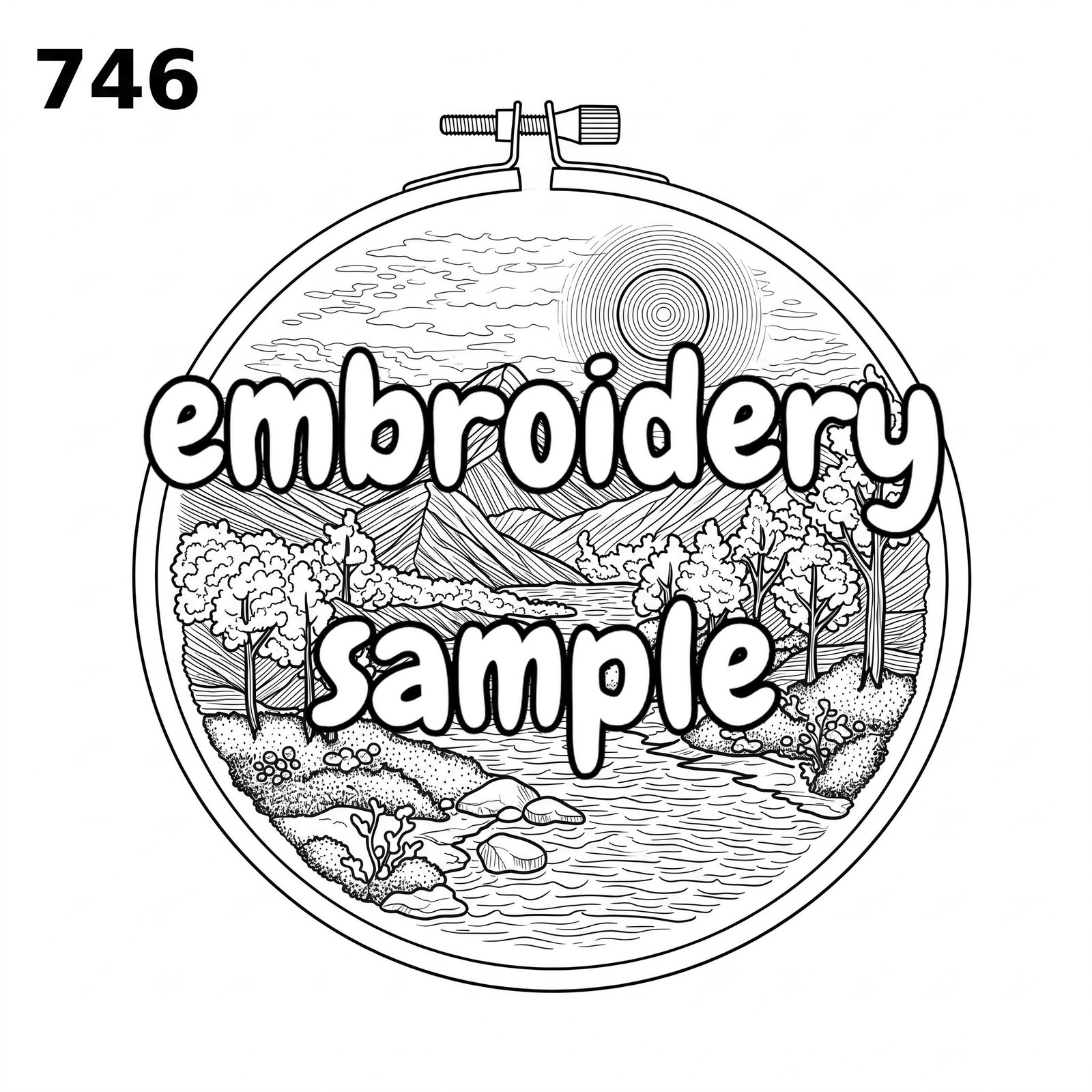 Nature's Hoop Art Embroidery Pattern: Celebrate the Fall Scenic Mountains and Trees - Downloadable PDF - Image 2