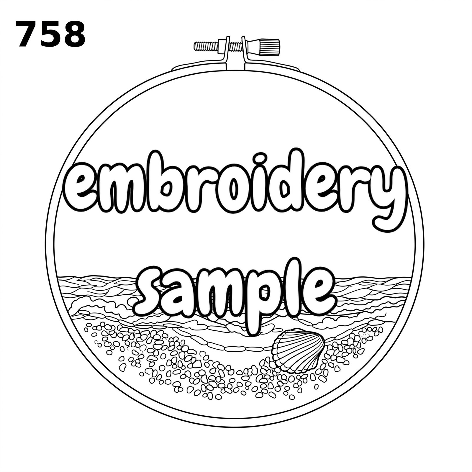 Hand Embroidery Pattern: Ocean Shore Scene - Downloadable PDF - Image 2