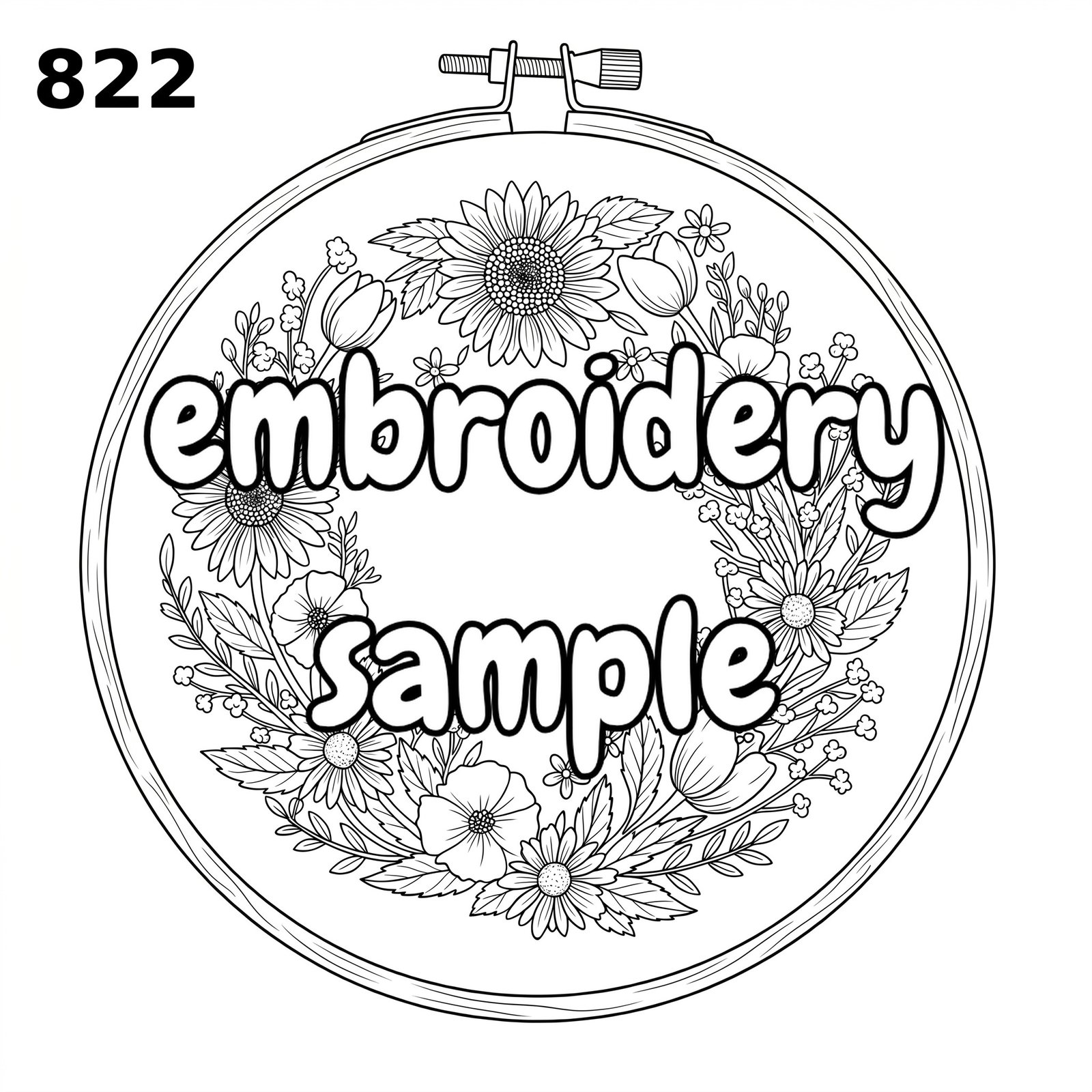 Floral Wreath Embroidery Pattern: Stitch a Charming Design with Flowers and Leaves in a Hoop Art - Downloadable PDF - Image 2