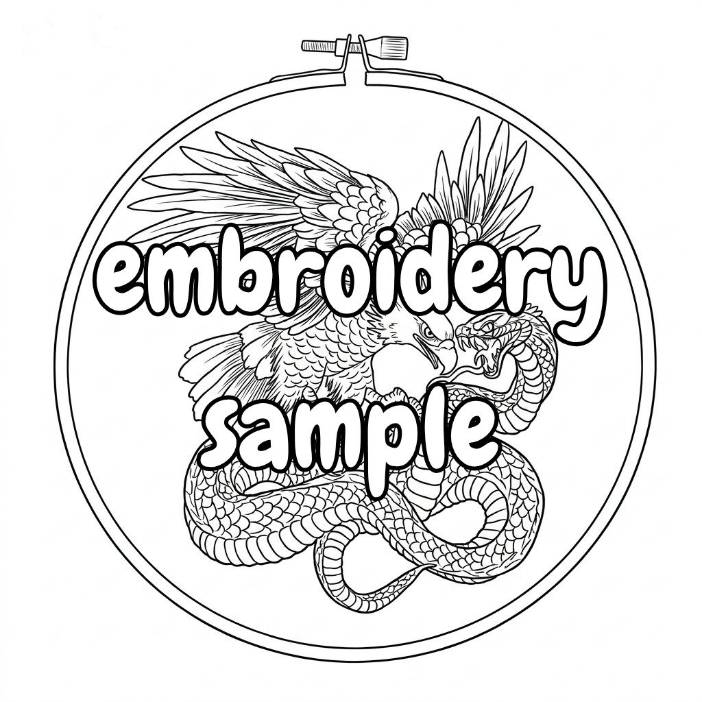 Eagle and Snake Hand Embroidery Pattern: Stitch a Nature-Inspired Scene - Downloadable PDF - Image 2