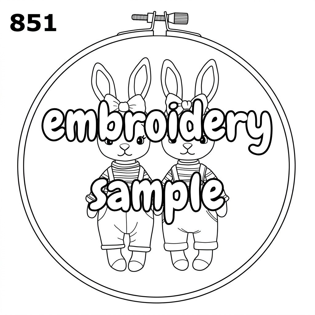 Cute Bunny Hand Embroidery Pattern: Charming Design - Downloadable PDF - Image 2