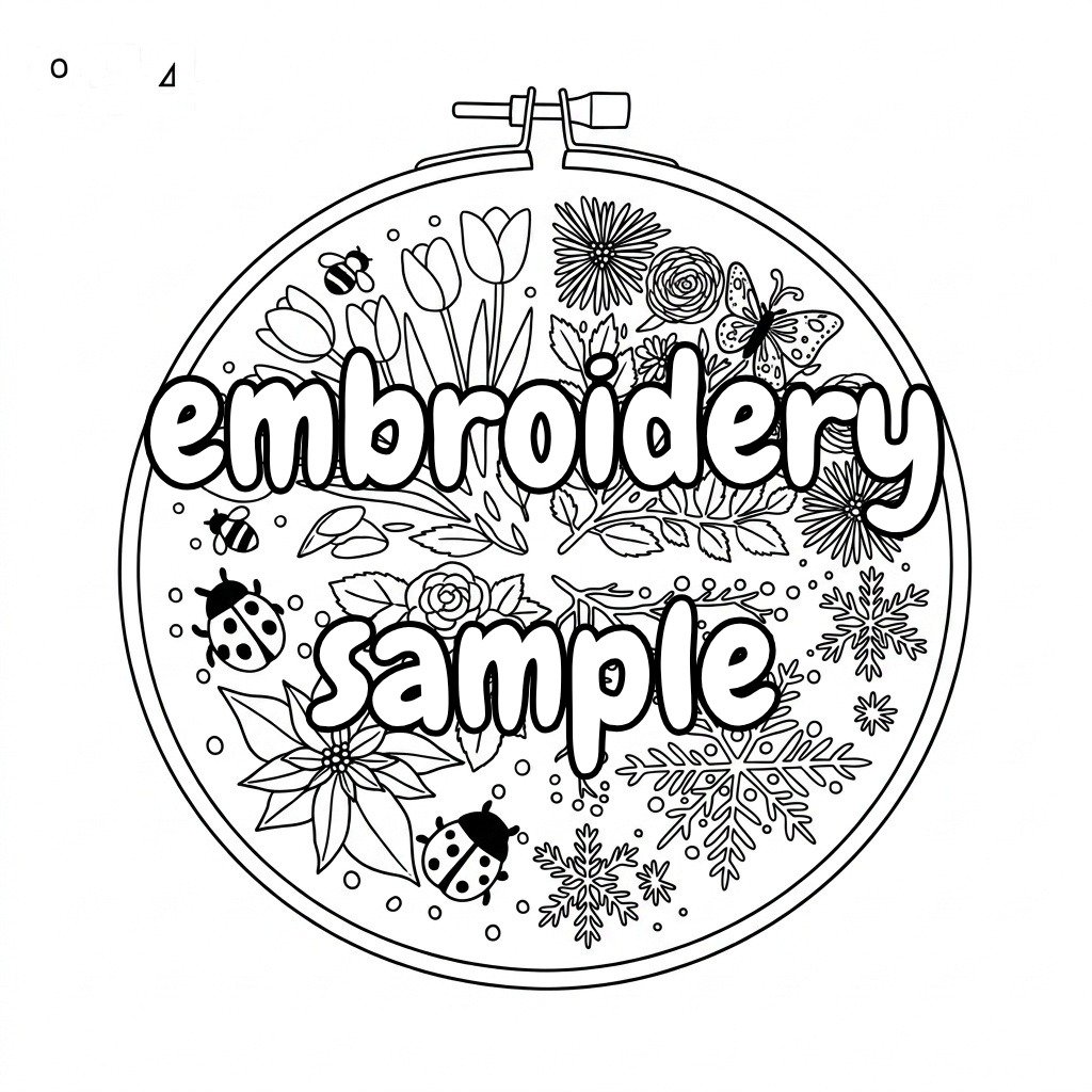 Nature's Palette Hand Embroidery Pattern: Stitch a Charming Design for Hoop Art with Floral, Animals, and Seasonal Details - Downloadable - Image 2