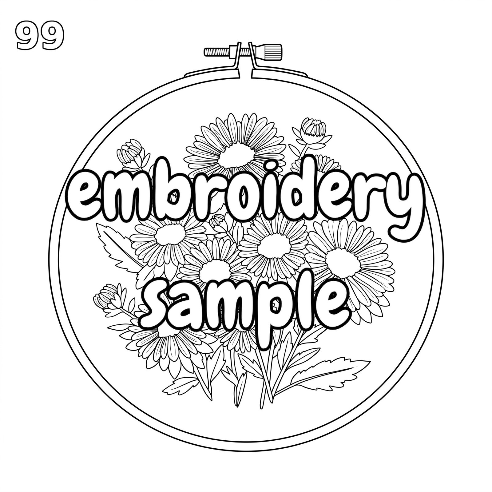 Floral Embroidery Pattern: Hand Embroidered Purple Pansies - Downloadable PDF Hoop Art - Image 2